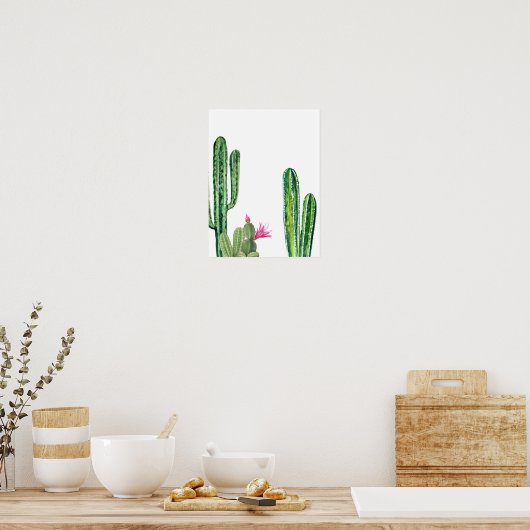 Waterverf Cactus Desert Southwest Poster (Keuken)