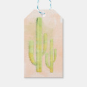 Waterverf Cactus Eenvoudige Zuidwestelijke Partij  Cadeaulabel (Voorkant)