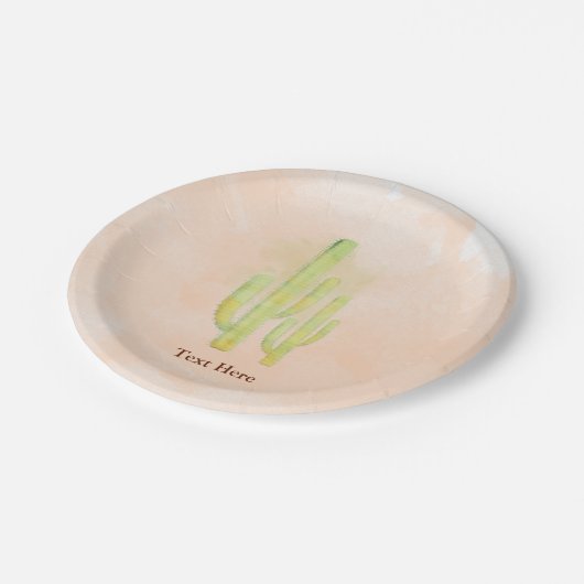 Waterverf Cactus Eenvoudige Zuidwestelijke Partij Papieren Bordje (Gekanteld)