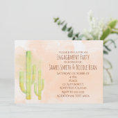 Waterverf Cactus Eenvoudige Zuidwestelijke Uitnodi Kaart (Staand voorkant)
