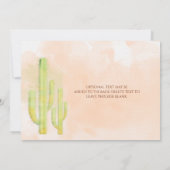 Waterverf Cactus Eenvoudige Zuidwestelijke Uitnodi Kaart (Achterkant)