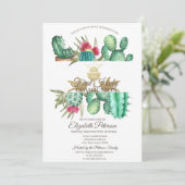 Waterverf Cactus Eerste Heilige Communie Kaart (Staand voorkant)