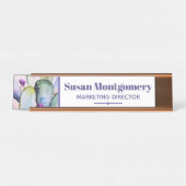  Waterverf Cactus en bloesems | Gepersonaliseerd Bureau Naambordje (Voorkant)