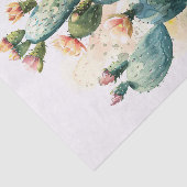 Waterverf cactus en roze bloesems decoupage tissuepapier (Detail)