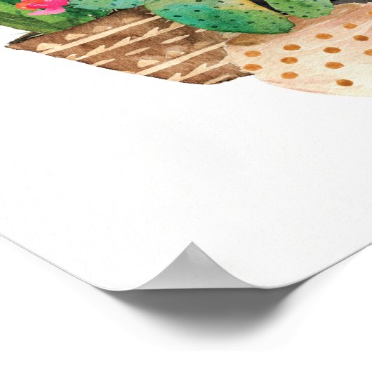 Waterverf Cactus en Succulent Group Poster (Hoek)