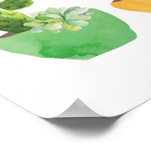 Waterverf Cactus en Succulent Print (Hoek)