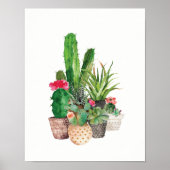 Waterverf Cactus en Succulenten Poster (Voorkant)