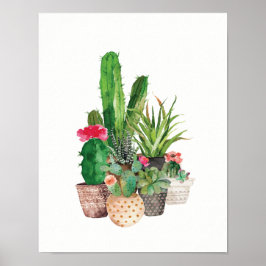 Waterverf Cactus en Succulenten Poster