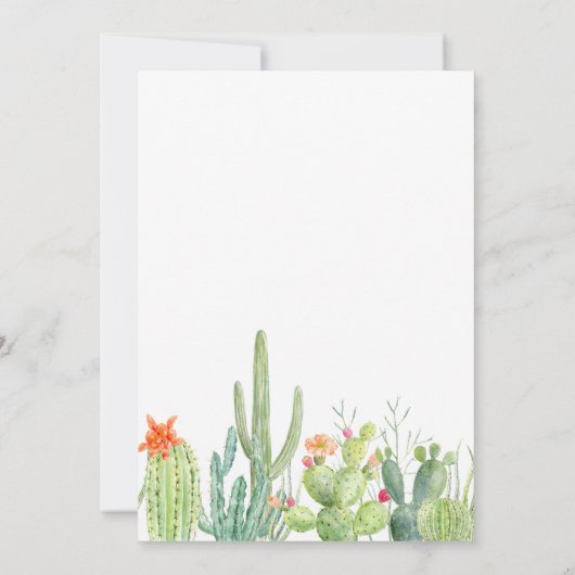 Waterverf Cactus Engagement Party Kaart (Achterkant)