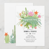Waterverf Cactus Engagement Party Kaart (Voorkant / Achterkant)