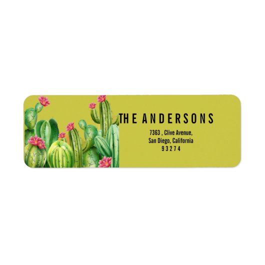 waterverf Cactus Etiket (Voorkant)