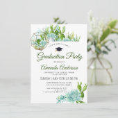 Waterverf Cactus Eucalyptus FOTO Afstuderen Kaart (Staand voorkant)