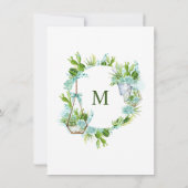 Waterverf Cactus Eucalyptus Graduation Party Kaart (Achterkant)