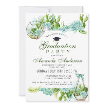 Waterverf Cactus Eucalyptus Graduation Party