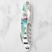  Waterverf Cactus Floral Black Stripes Kurkentrekker (Achterkant)