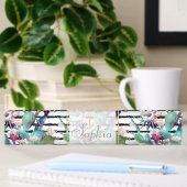 Waterverf Cactus Floral Black Stripes Naambordje