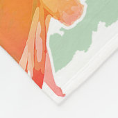 Waterverf Cactus Floral Stripes Design Fleece Deken (Hoek)