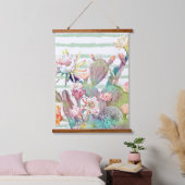 Waterverf Cactus Floral Stripes Design Hangend Wandkleed (Slaapkamer)