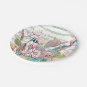 Waterverf Cactus Floral Stripes Design Papieren Bordje (Gekanteld)