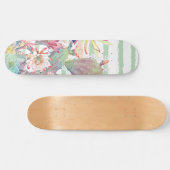 Waterverf Cactus Floral Stripes Design Skateboard (Horizontaal)