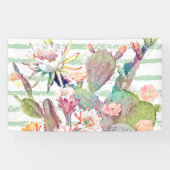 Waterverf Cactus Floral Stripes Design Spandoek (Horizontaal)