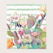 Waterverf Cactus Floral Stripes Design Visitekaartje (Buitenkant ongevouwen)
