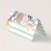 Waterverf Cactus Floral Stripes Design Visitekaartje (Achterkant)