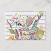 Waterverf Cactus Floral Stripes Design Visitekaartje (Voorkant)