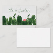 Waterverf Cactus Floral Visitekaartje (Voorkant / Achterkant)