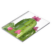 Waterverf Cactus Flowers NAAM Groen Roze Wit Notitieboek (Linkerzijde)