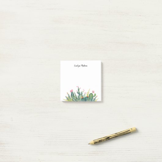 Waterverf Cactus Flowers Post-it® Notes (Op bureau)