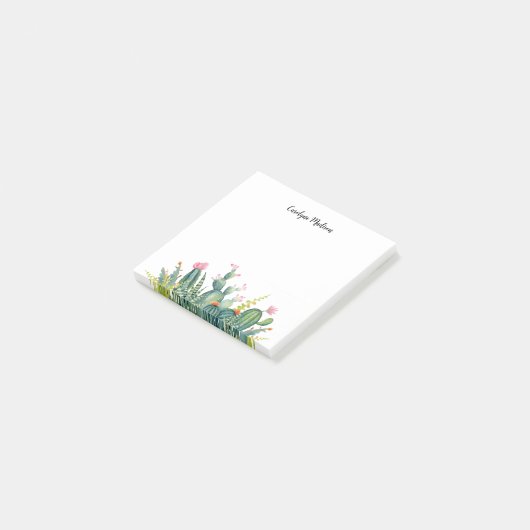 Waterverf Cactus Flowers Post-it® Notes (Schuin)