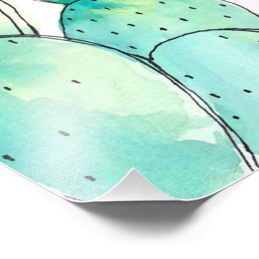 Waterverf Cactus Foto Afdruk (Hoek)