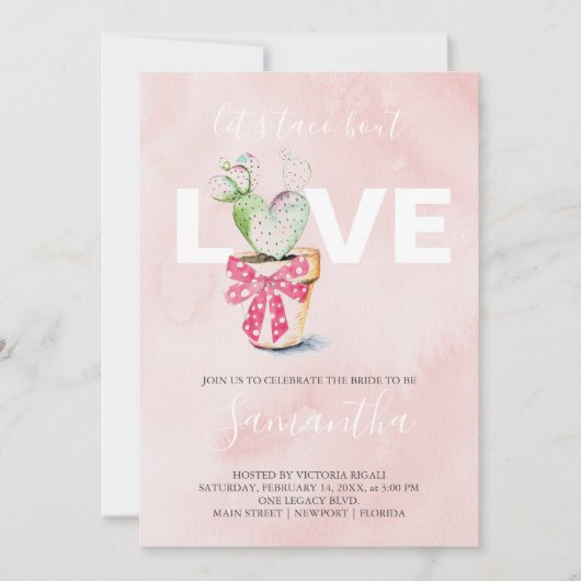 Waterverf Cactus Galantine Vrijgezellenfeest (Voorkant)