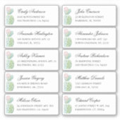 Waterverf cactus gasten adres. Adresstickers Sticker (Voorkant)