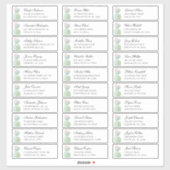 Waterverf cactus gasten adres. Adresstickers Sticker (Vel)