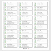 Waterverf cactus gasten adres. Adresstickers