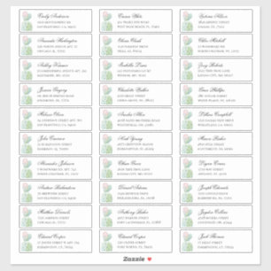 Waterverf cactus gasten adres. Adresstickers Sticker