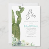 Waterverf Cactus Genderneutraal Baby shower Kaart (Voorkant)