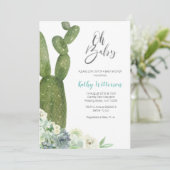 Waterverf Cactus Genderneutraal Baby shower Kaart (Staand voorkant)