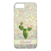 Waterverf Cactus Glittery Bokeh - Gepersonaliseerd Case-Mate iPhone Case (Achterkant)
