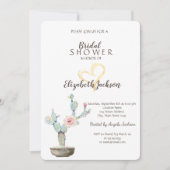 Waterverf Cactus Gold Heart Vrijgezellenfeest Kaart (Voorkant)