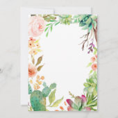 Waterverf Cactus Graduation Party Uitnodigingskaar Kaart (Achterkant)