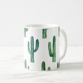 Waterverf cactus. Groen botanisch patroon. Modern Koffiemok (Voorkant rechts)