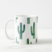 Waterverf cactus. Groen botanisch patroon. Modern Koffiemok (Links)