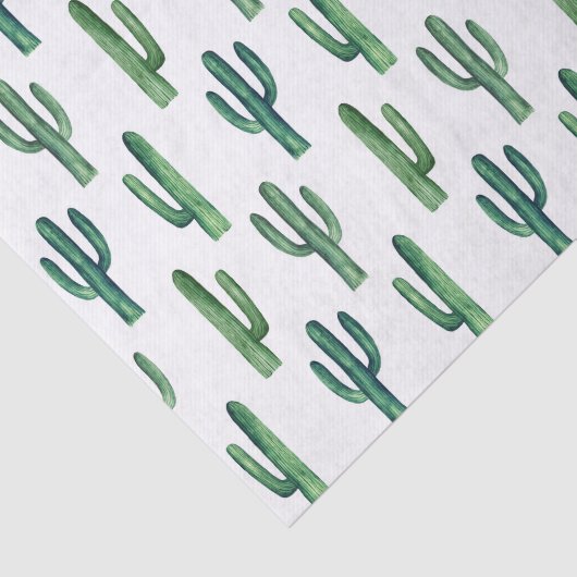 Waterverf cactus. Groen cacti-patroon. Modern Tissuepapier (Detail)