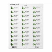 Waterverf Cactus groen retour adres label (Full Sheet)