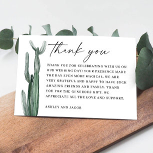 Waterverf cactus groen. Woestijn cactussen bruilof Bedankkaart