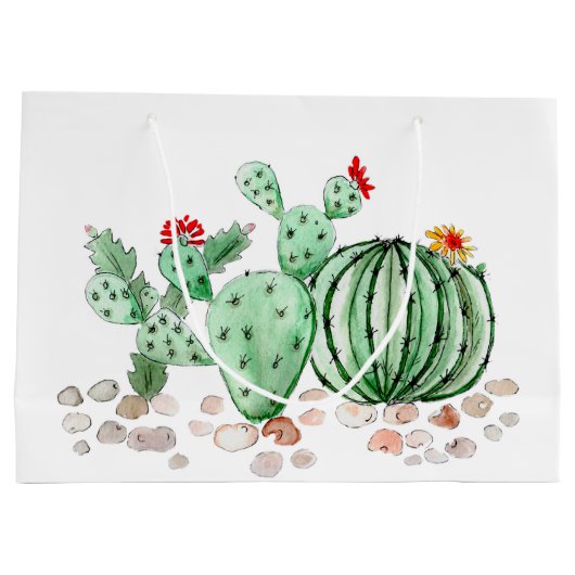 waterverf, cactus groot cadeauzakje (Achterkant)