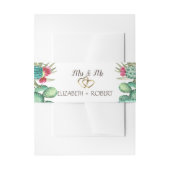 Waterverf cactus harten uitnodigingen wikkel (Voorkant Voorbeeld)